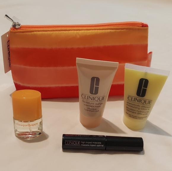 Clinique Travel Size Products In Cosmetic Bag Carry Pouch - 5 Piece Set  NWT - Picture 4 of 4